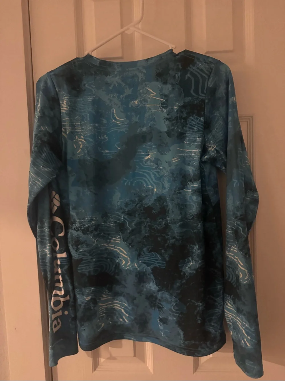 Columbia Kids Blue Aqua Tie-Dye Rashguard